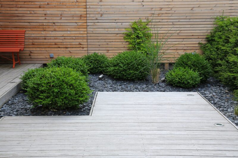 Garden timber decking